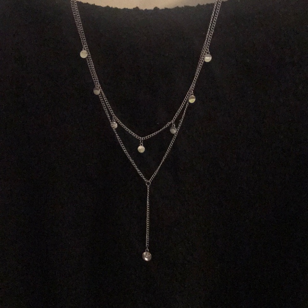 Two tier silver necklace - Picture 2 of 4